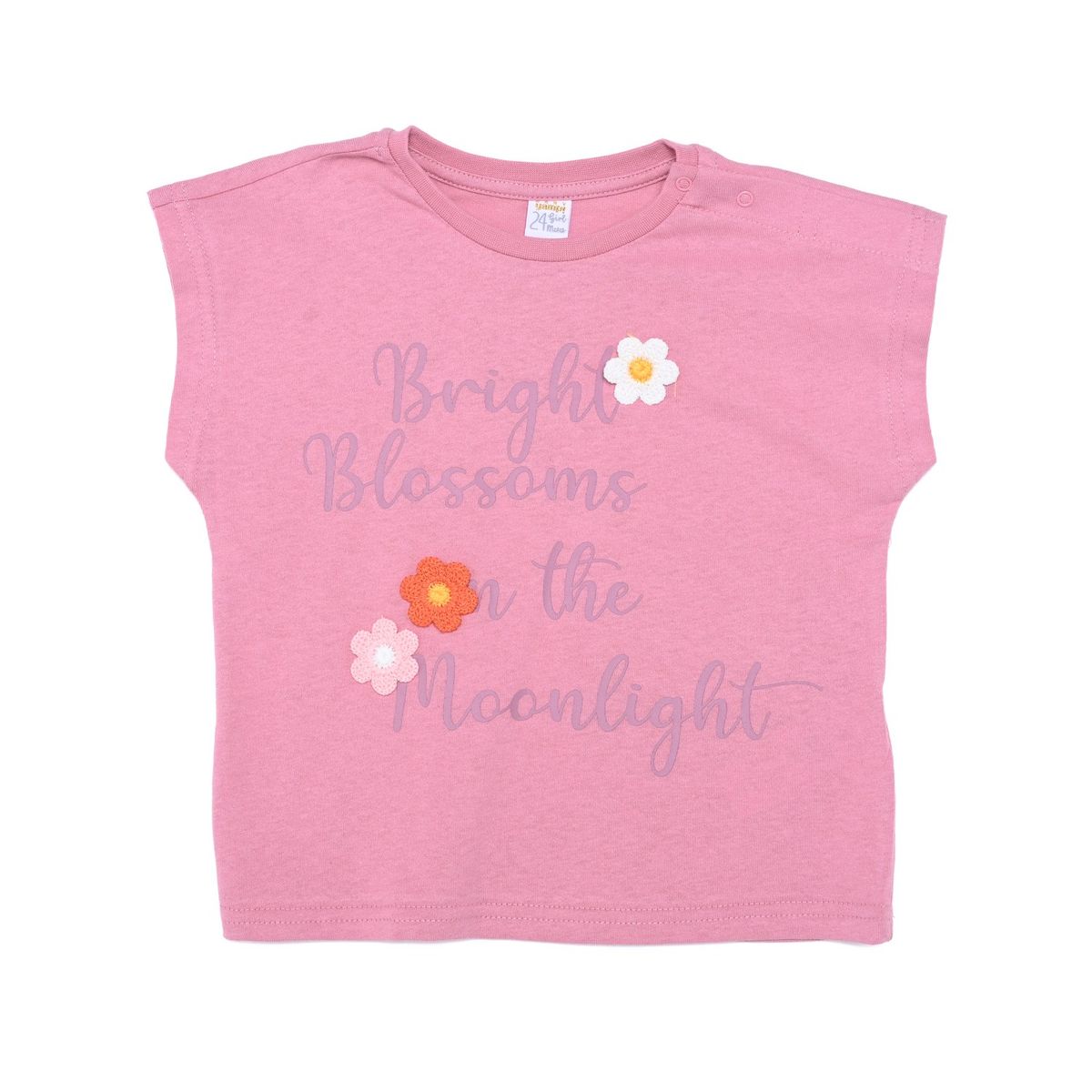 YAMP - Camiseta Manga Corta para Bebé niña con Estampado de Algodón Yamp