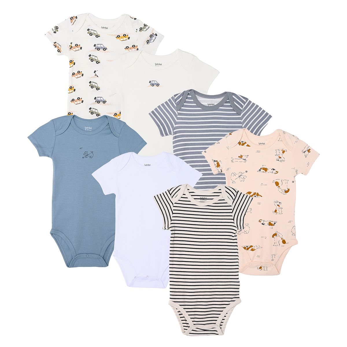 YAMP - Bodie para Bebé niño Pack de 7 de Algodón Yamp