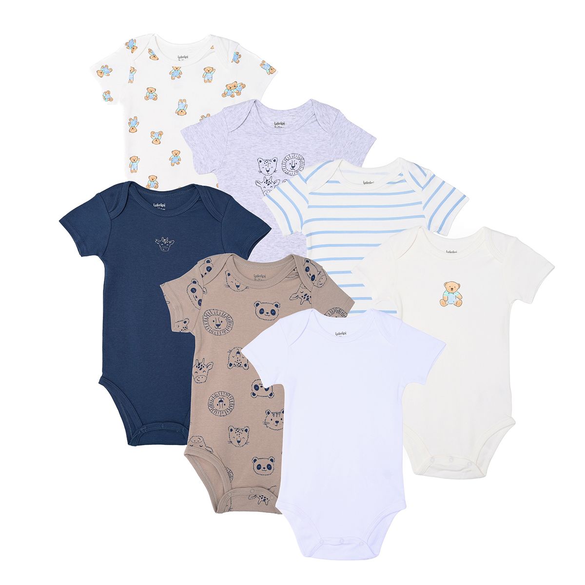 YAMP - Bodie para Bebé niño Pack de 7 de Algodón Yamp