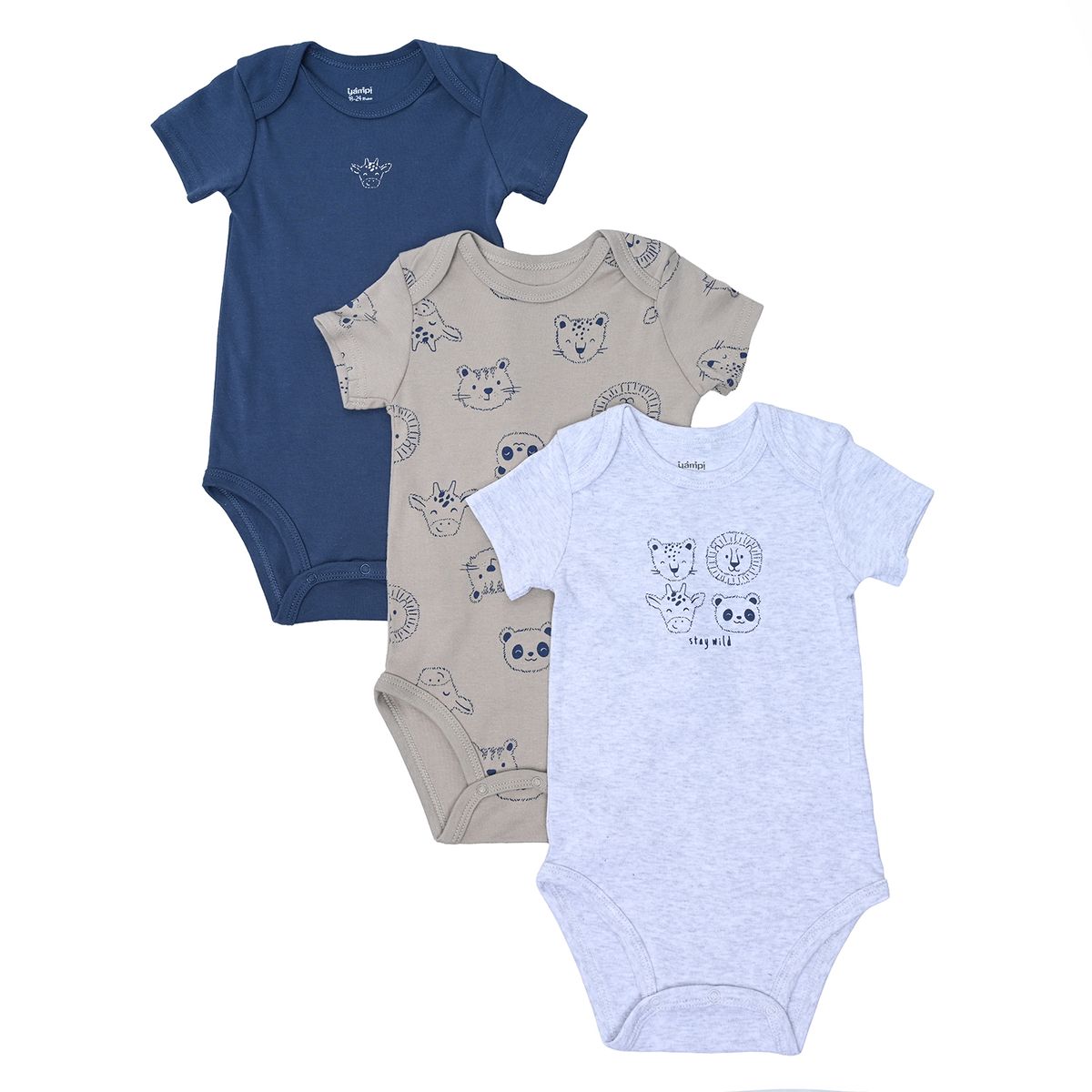 YAMP - Bodie para Bebé niño Pack de 3 de Algodón Yamp