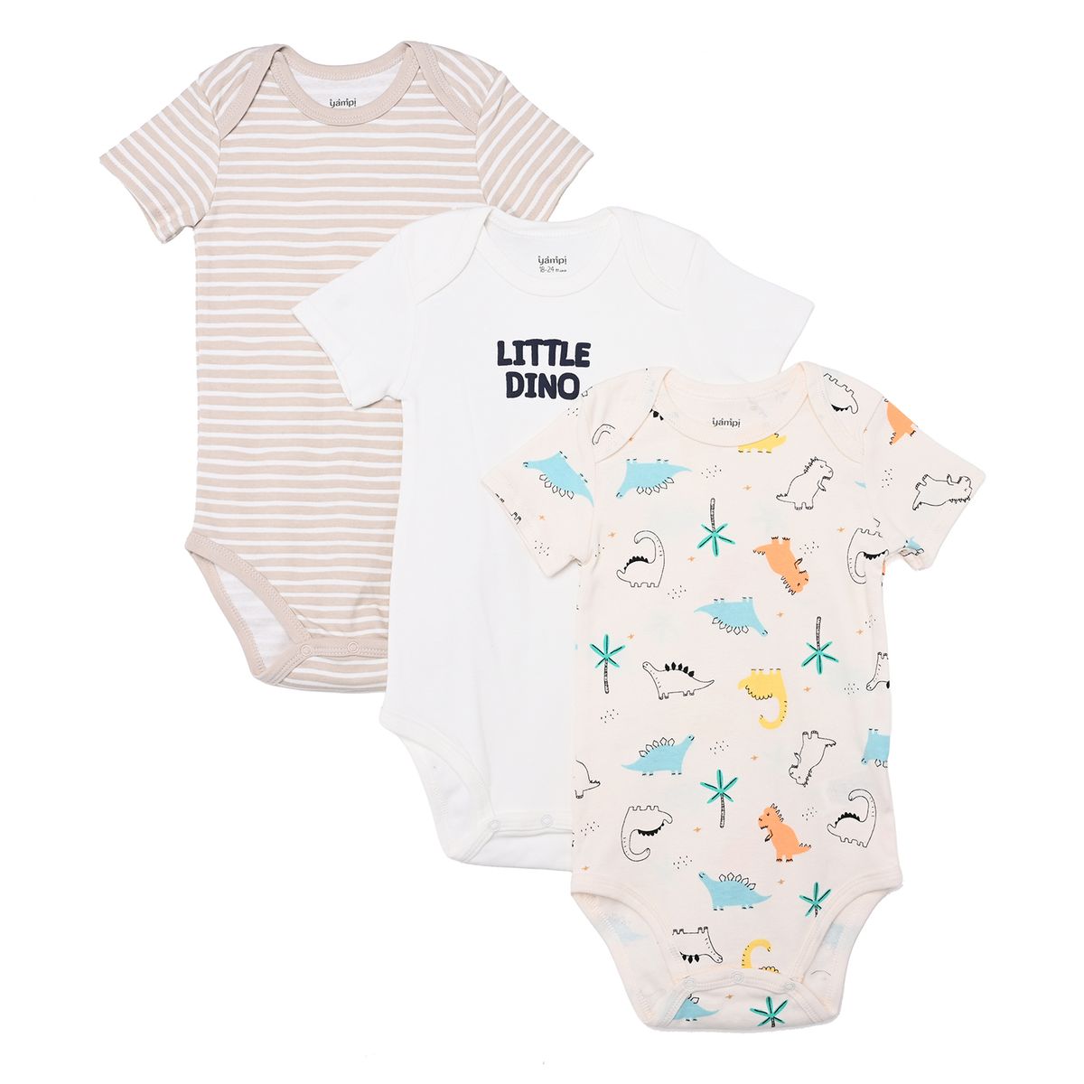 YAMP - Bodie para Bebé niño Pack de 3 de Algodón Yamp