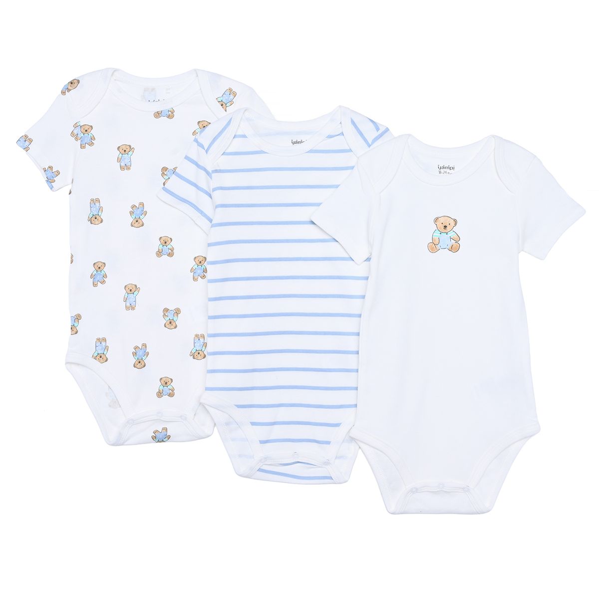 YAMP - Bodie para Bebé niño Pack de 3 de Algodón Yamp