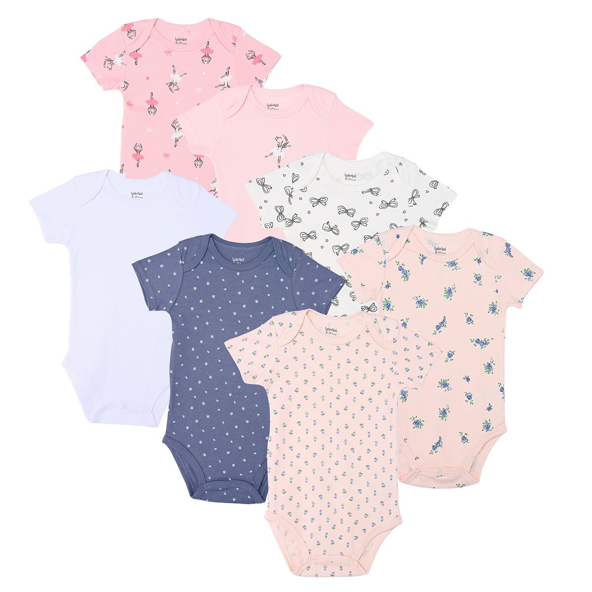 YAMP - Bodie para Bebé niña Pack de 7 de Algodón Yamp