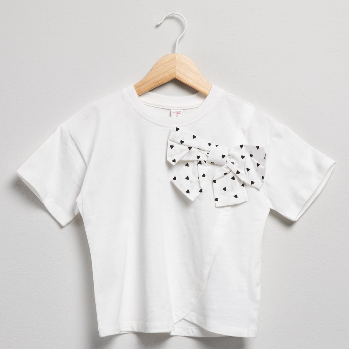 YAMP - Camiseta para Niña con aplique Manga corta de Algodón Yamp