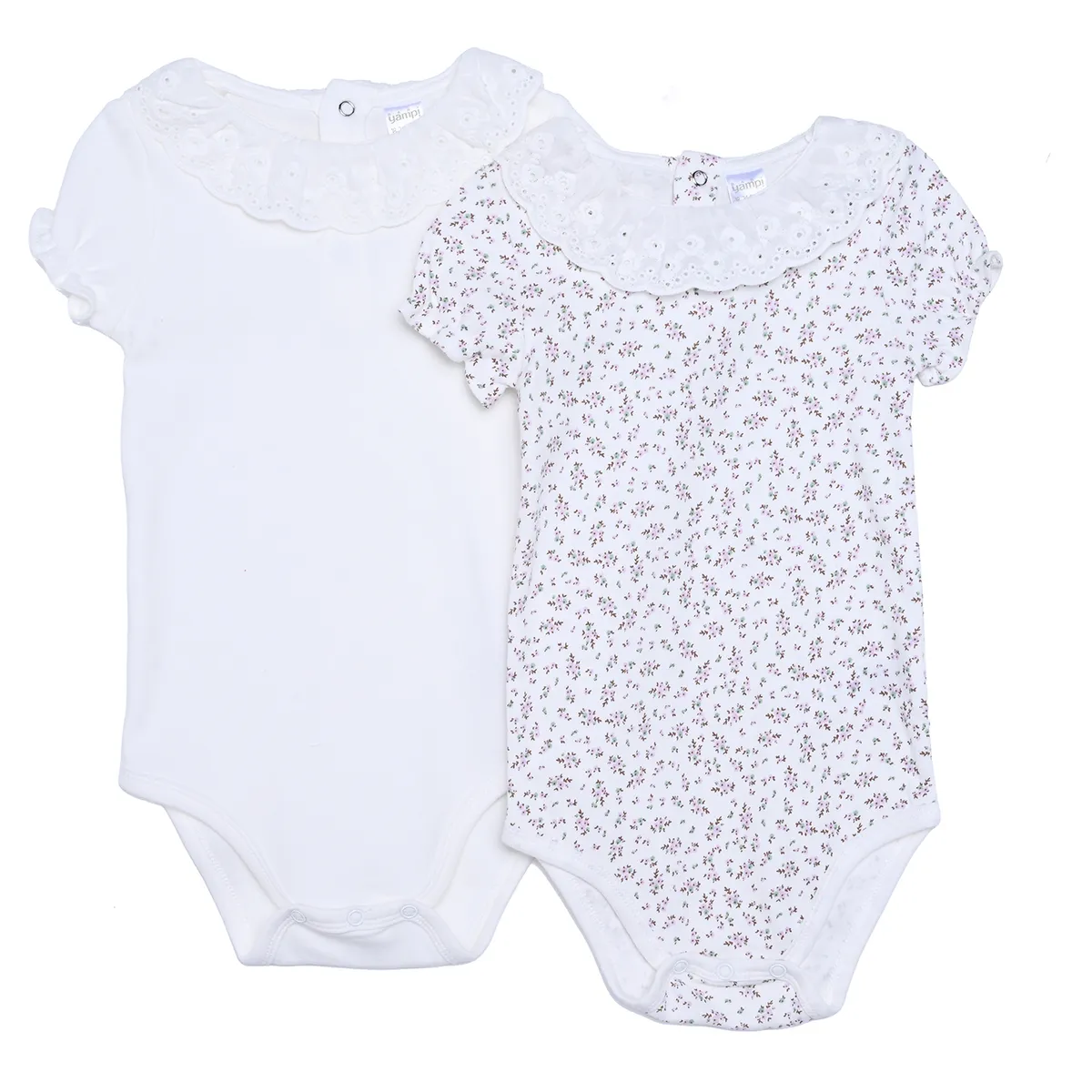 YAMP - Bodie para Bebé niña Pack de 2 de Algodón Yamp
