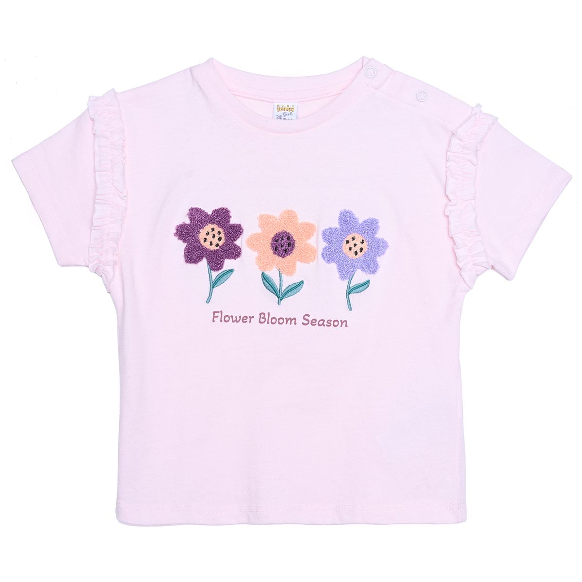 YAMP - Camiseta Manga Corta para Bebé niña con Estampado de Algodón Yamp