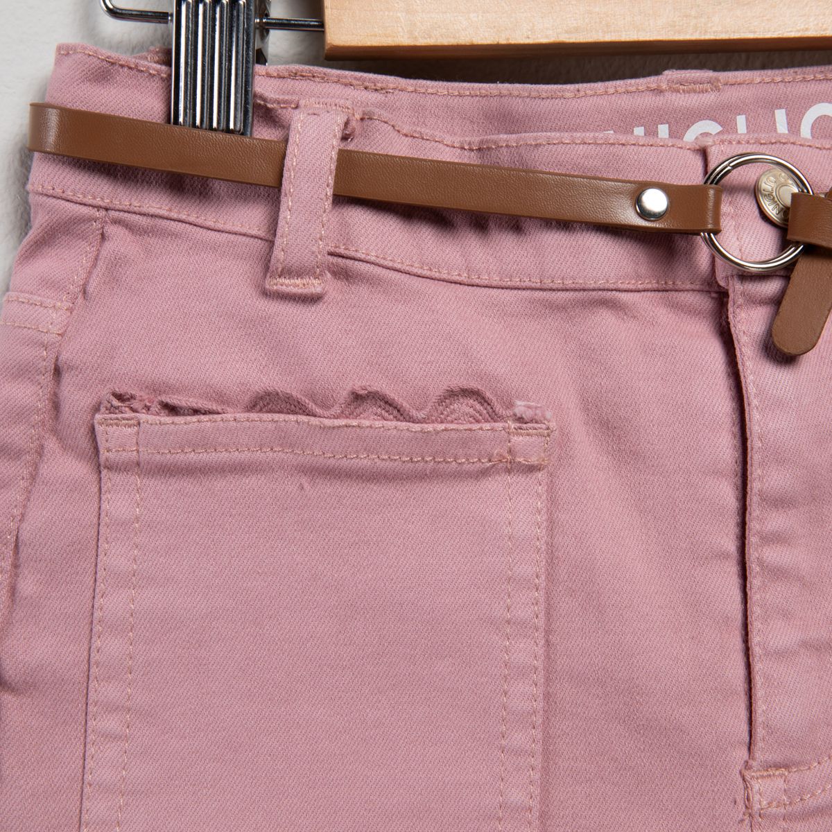 YAMP - Short para Niña Con cinturón de Algodón Coniglio