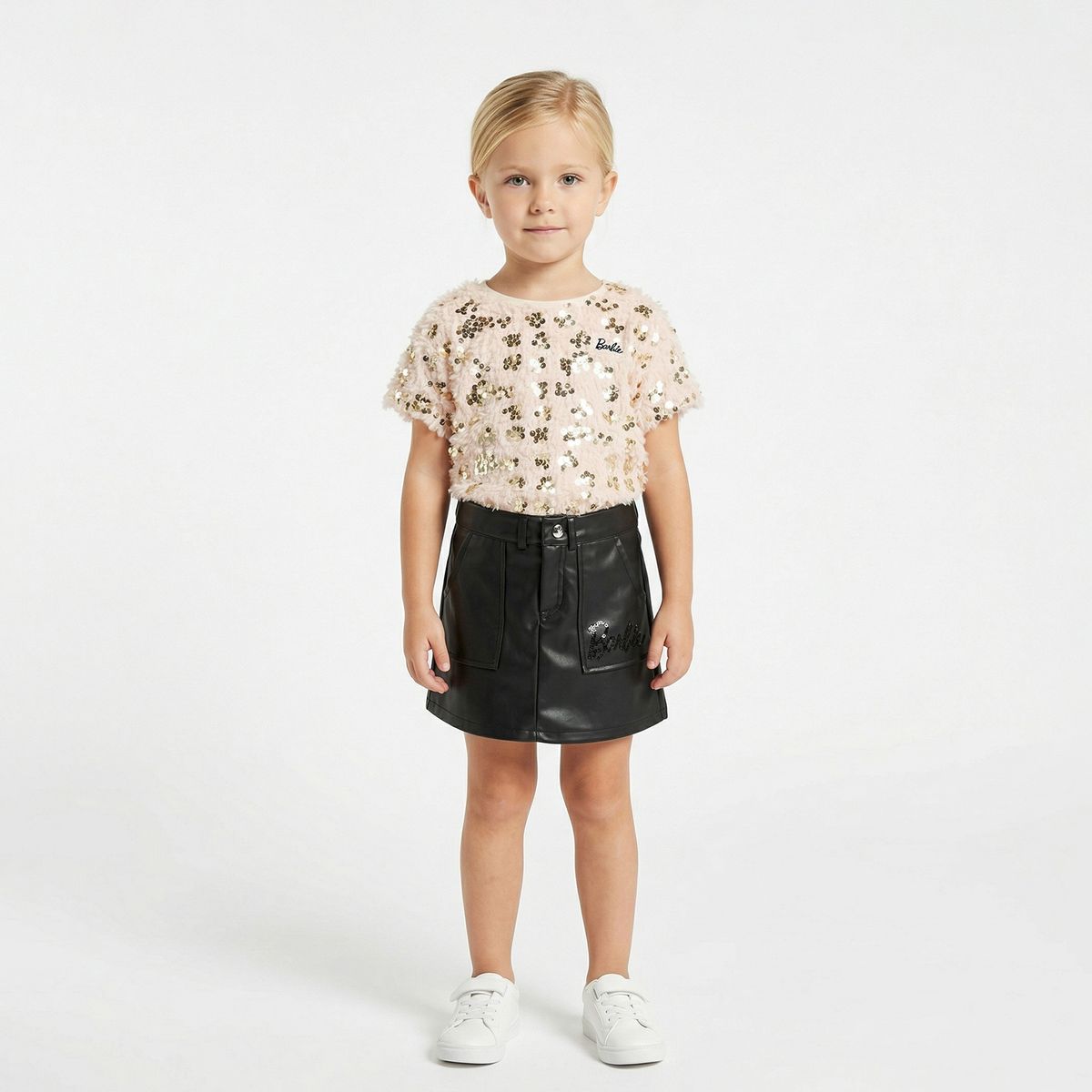 BARBIE - Blusa para Niña Manga corta de Algodón Barbie