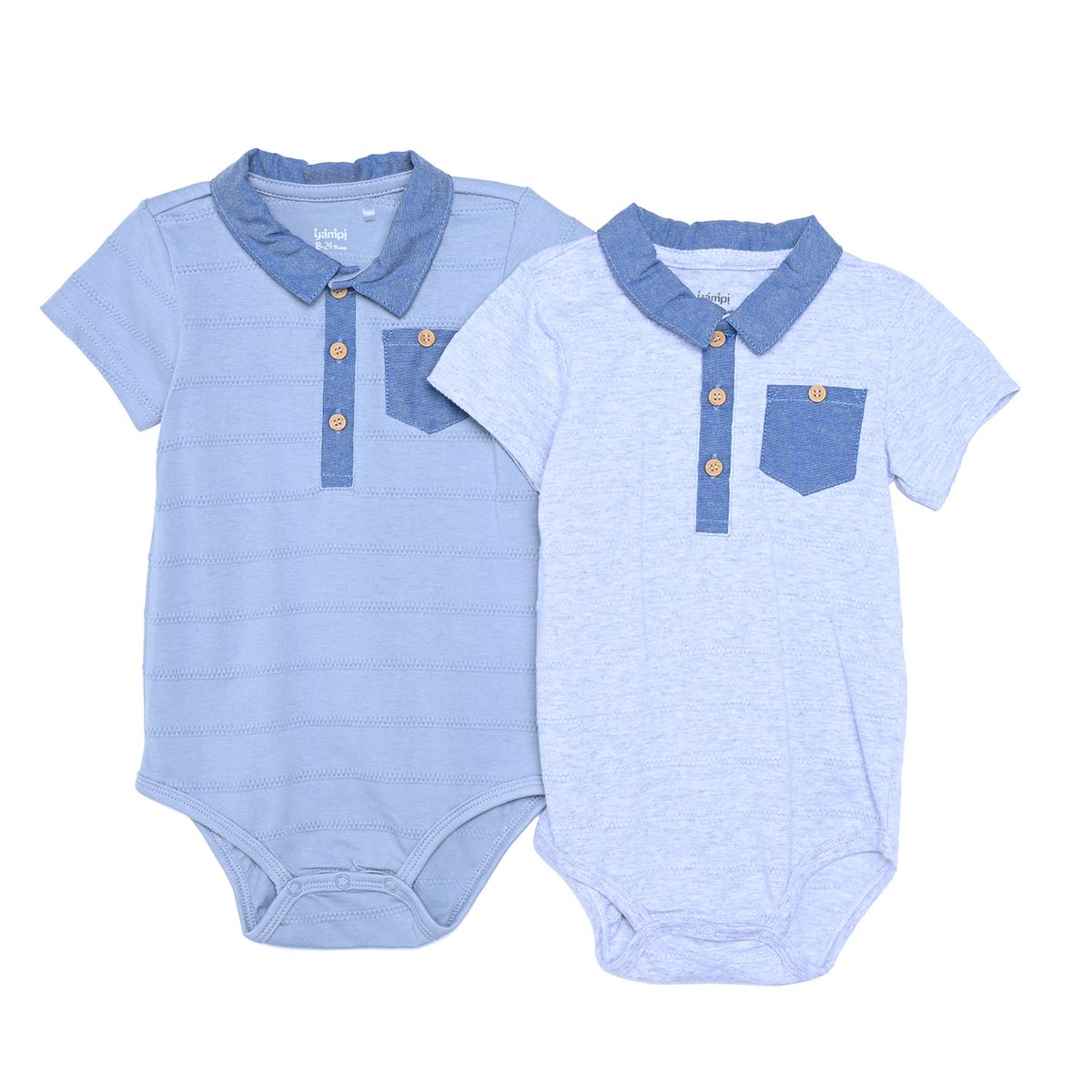 YAMP - Bodie para Bebé niña Pack de 2 de Algodón Yamp