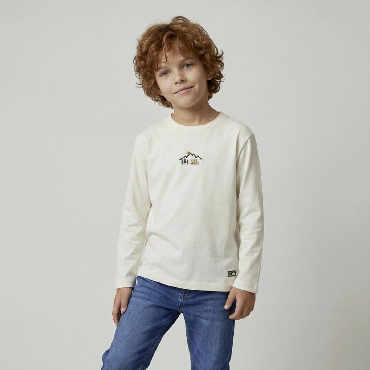 YAMP - Camiseta manga larga para Niño con Logo Manga larga de Algodón Yamp