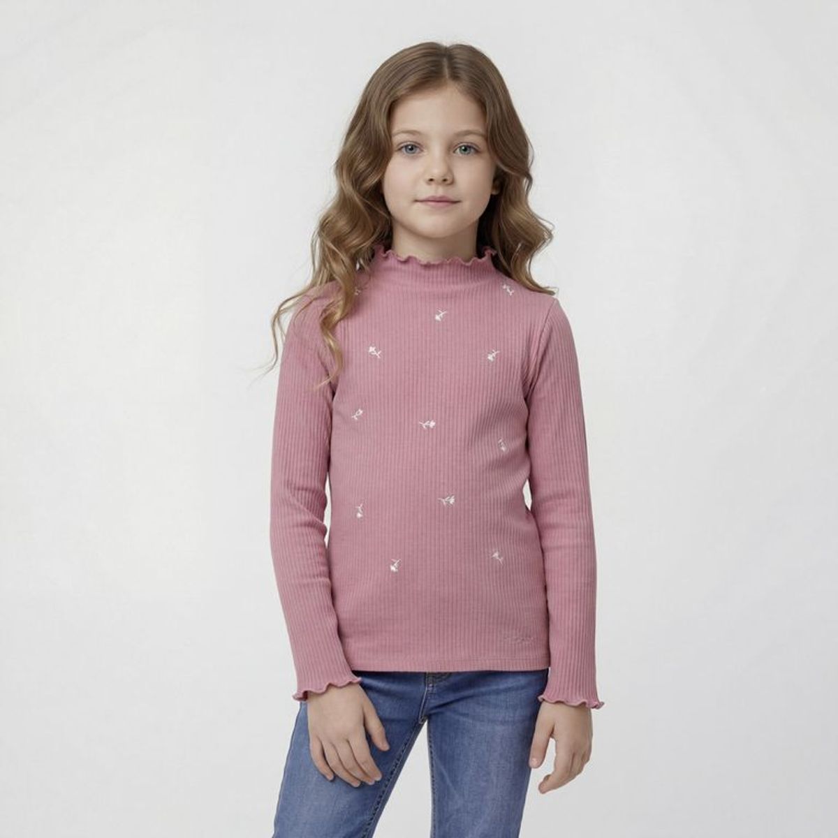 YAMP - Blusa para Niña con Bordado Manga larga de Algodón Yamp