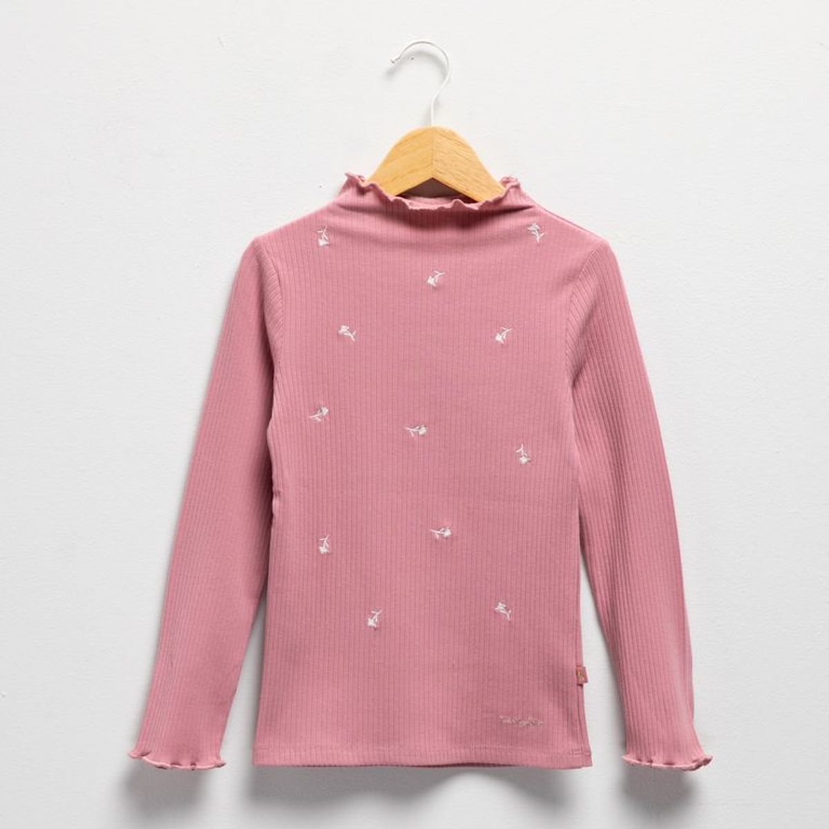 YAMP - Camiseta para Niña con Flores Manga larga de Algodón Coniglio
