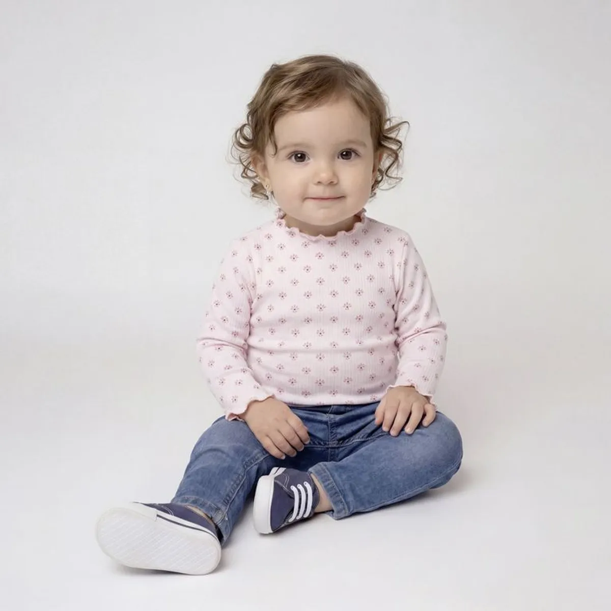 YAMP - Camiseta manga larga para Bebé niña de Algodón Yamp