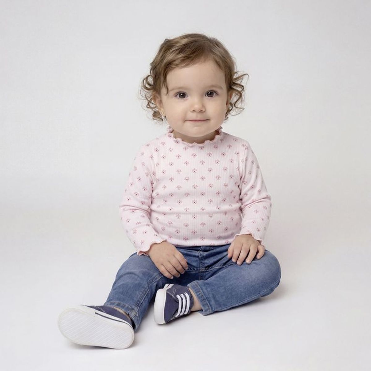 YAMP - Camiseta manga larga para Bebé niña de Algodón Yamp