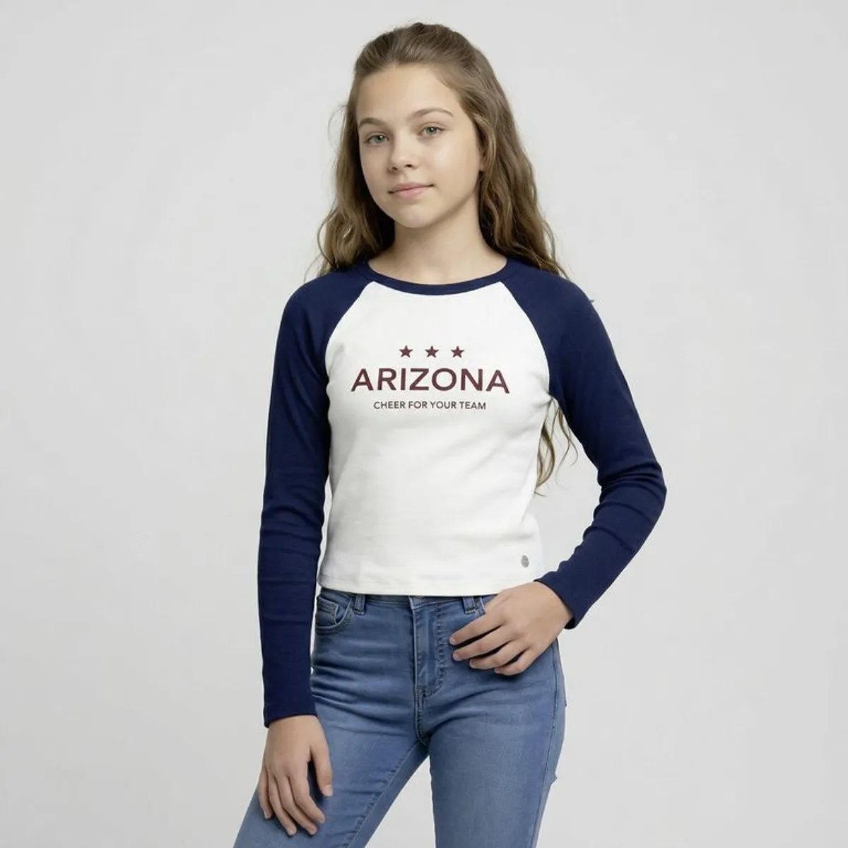 ELV - Camiseta manga larga para Niña con Estampado de Algodón Elv
