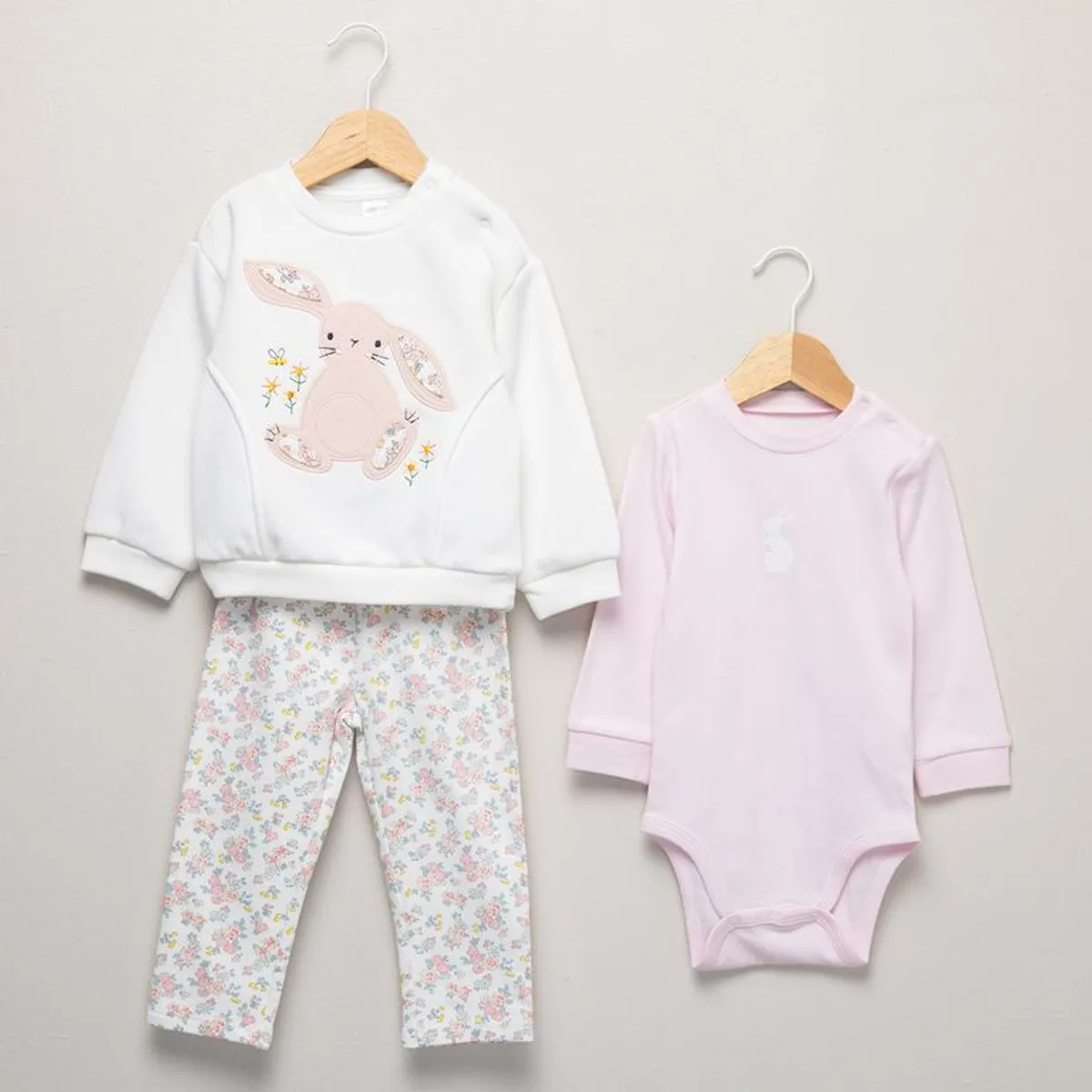 YAMP - Conjunto Saco + Legging + Body manga larga para Bebé niña en Algodón Yamp