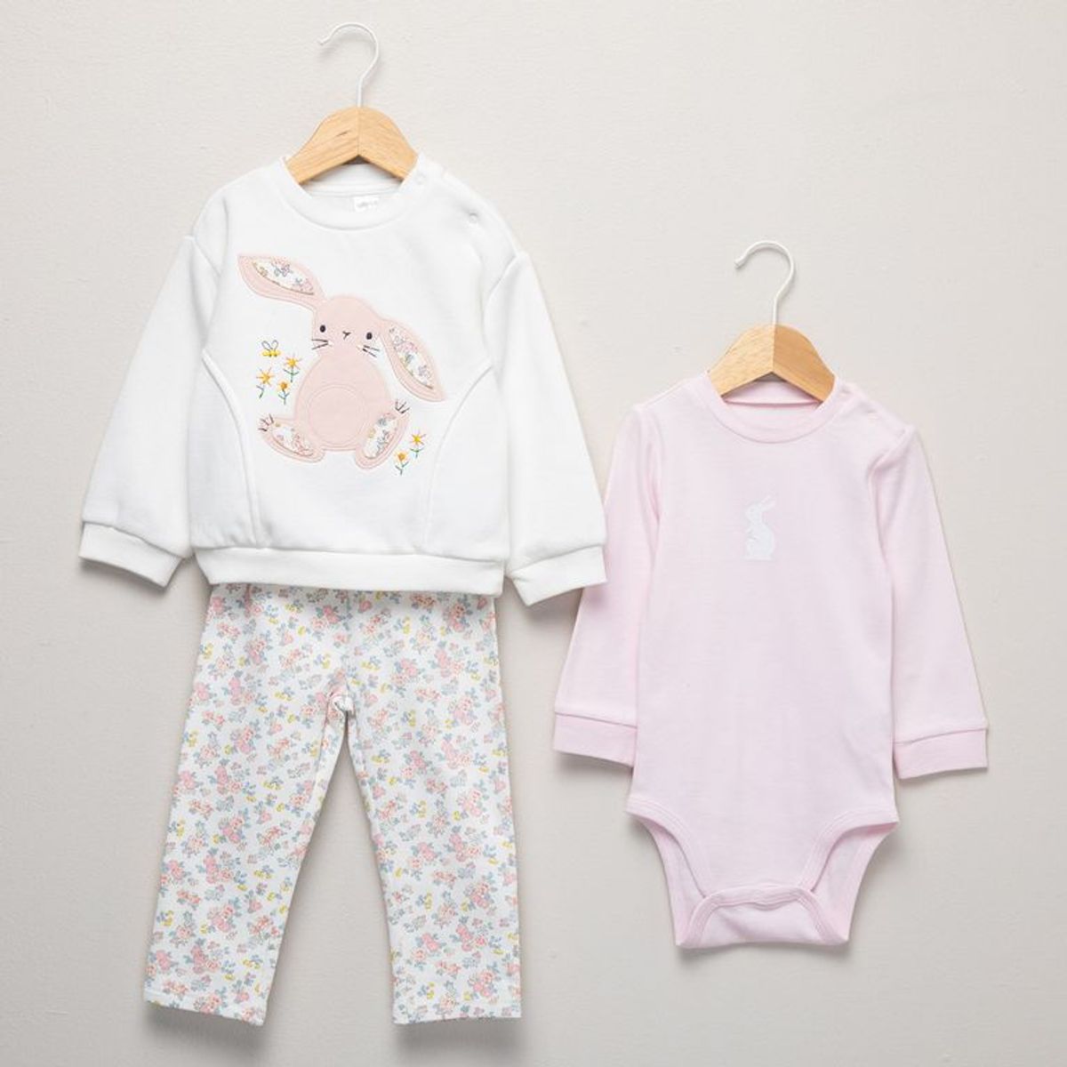 YAMP - Conjunto Saco + Legging + Body manga larga para Bebé niña en Algodón Yamp