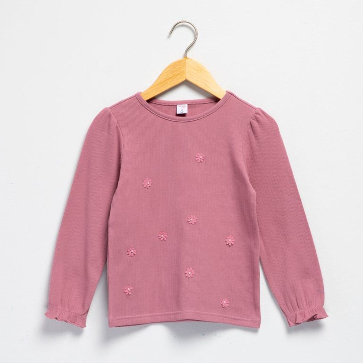 YAMP - Camiseta para Niña con Flores Manga larga de Algodón Yamp