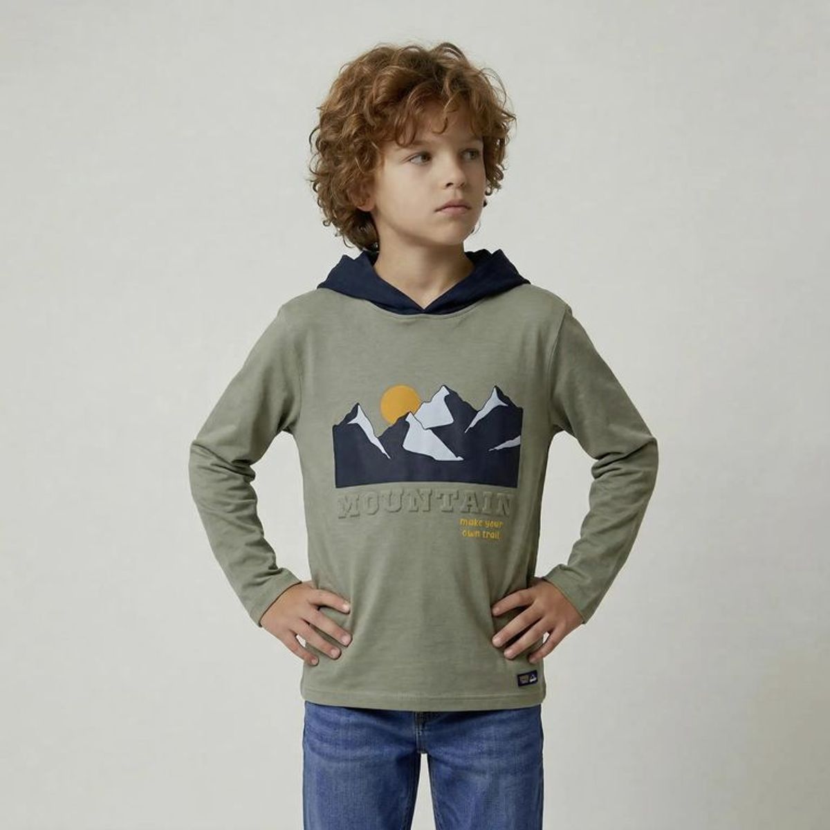 YAMP - Camiseta manga larga para Niño con Estampado Manga larga de Algodón Yamp