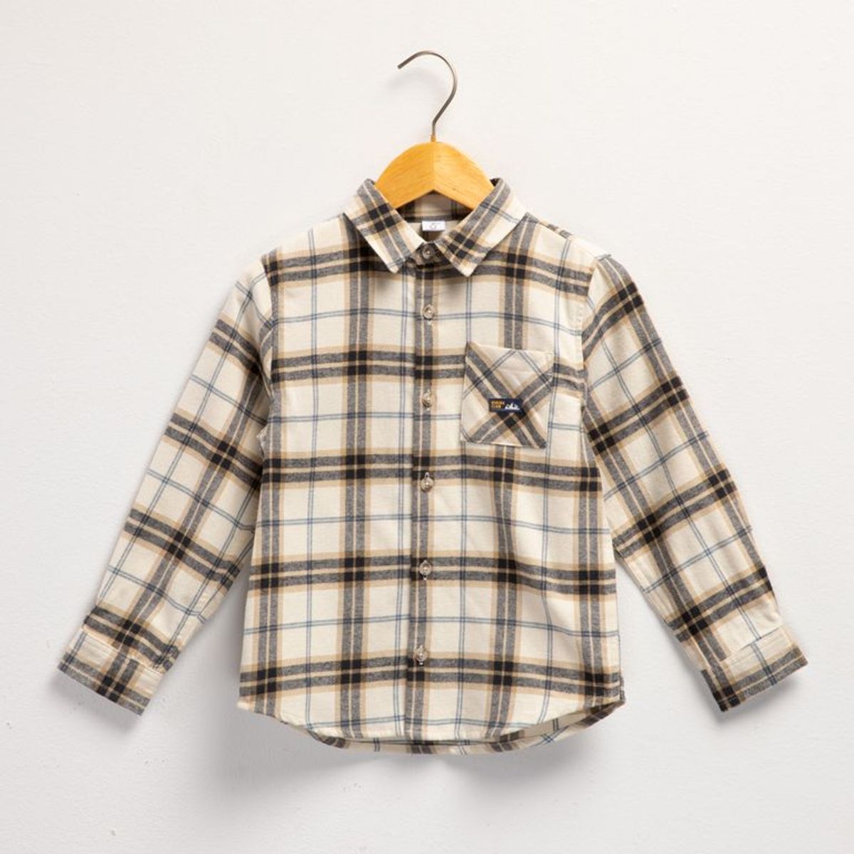 YAMP - Camisa para Niño de Cuadros Manga larga de Algodón Yamp