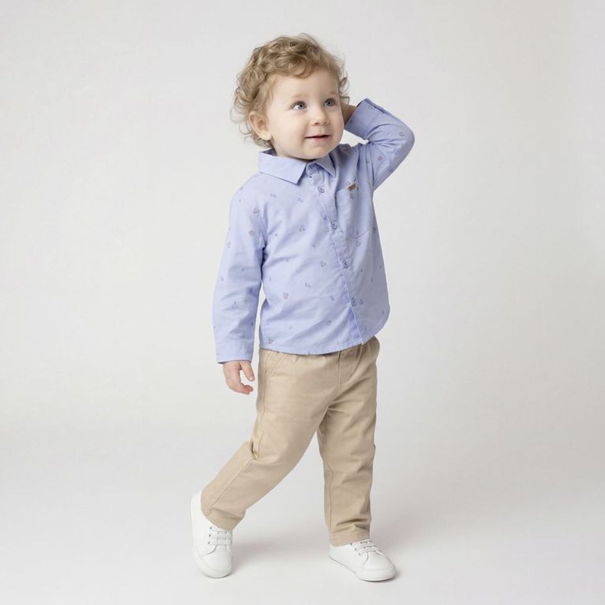 YAMP - Conjunto Camisa manga larga + Pantalón para Bebé niño en Algodón Yamp