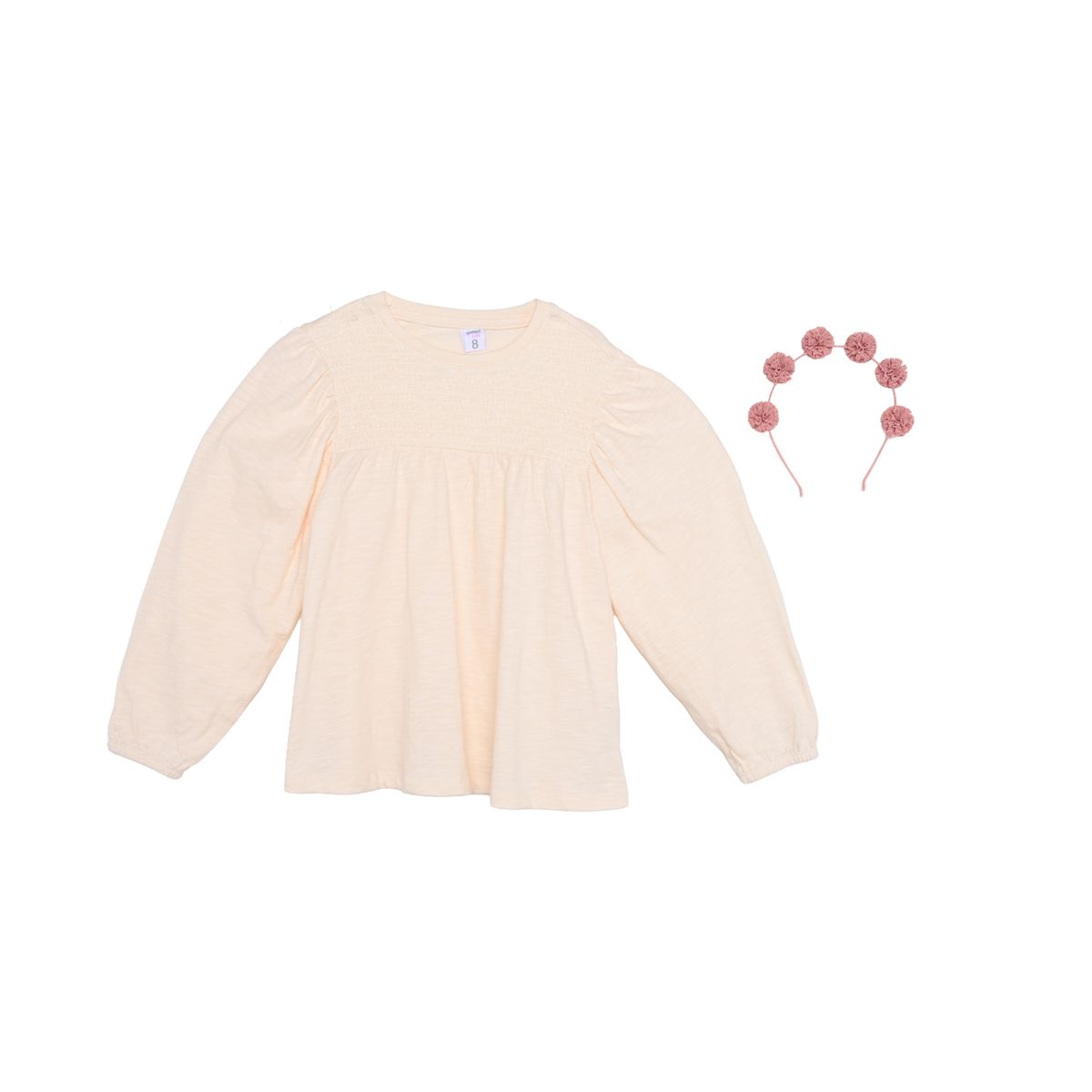 YAMP - Camiseta para Niña Con accesorio Manga larga de Algodón Yamp
