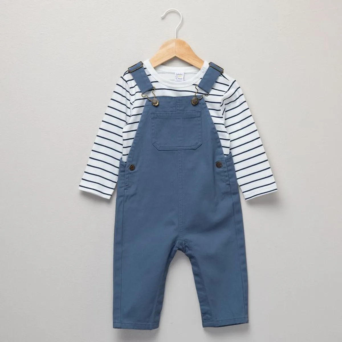 YAMP - Conjunto Overol + Camiseta manga larga  para Bebé niño en Algodón Yamp