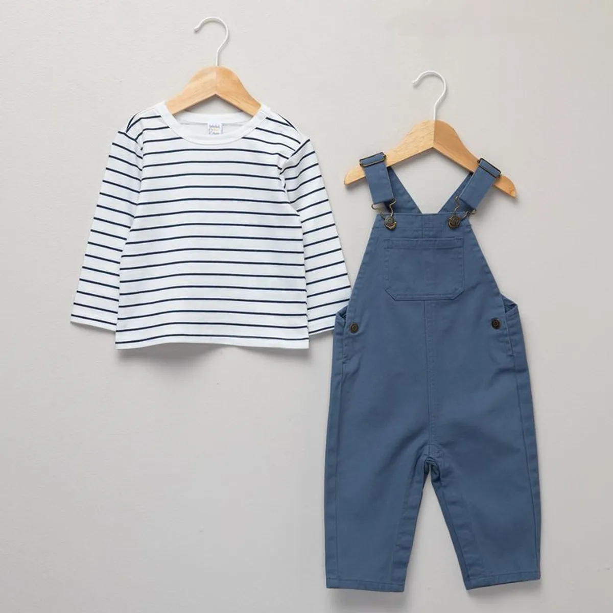 YAMP - Conjunto Overol + Camiseta manga larga  para Bebé niño en Algodón Yamp