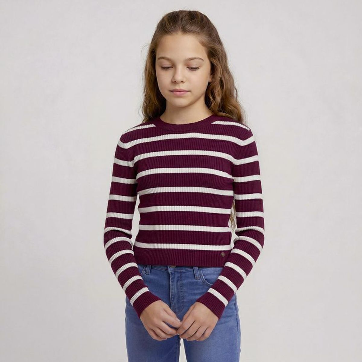 ELV - Camiseta manga larga para Niña con Rayas Elv