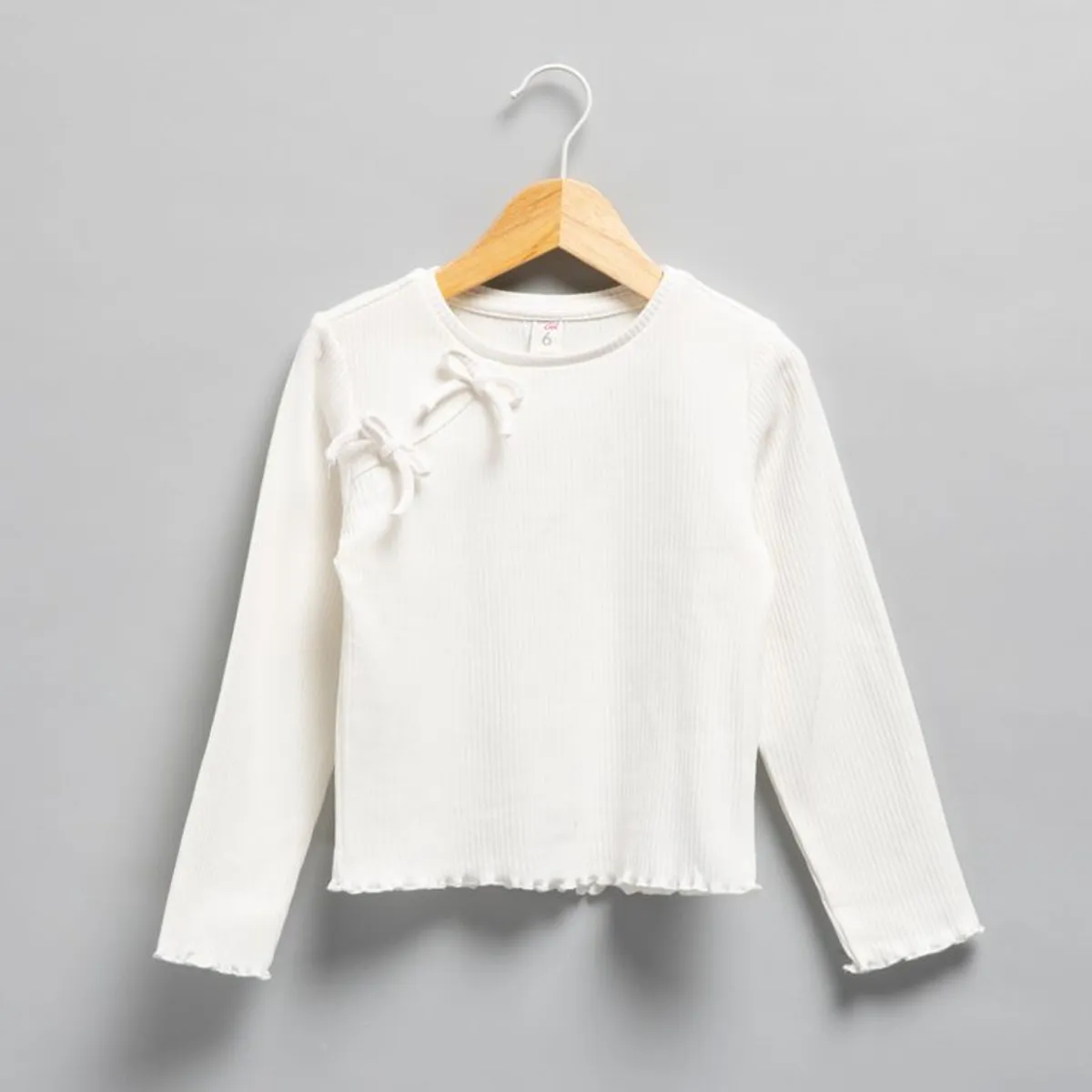 YAMP - Camiseta para Niña Acanalada Manga larga de Algodón Yamp