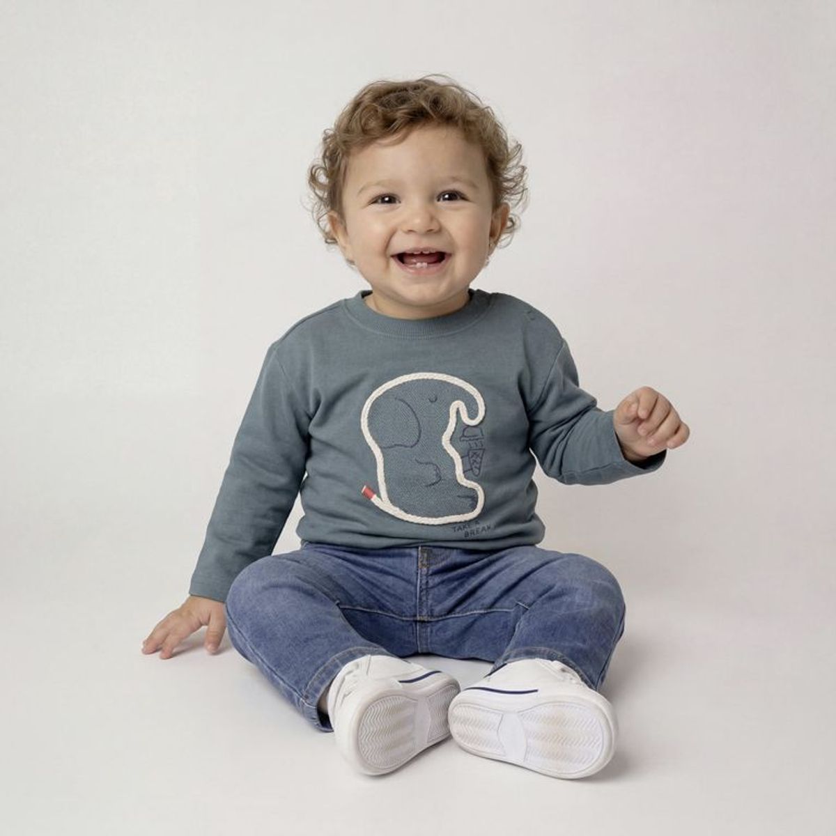 YAMP - Camiseta manga larga para Bebé niño con Estampado de Algodón Yamp