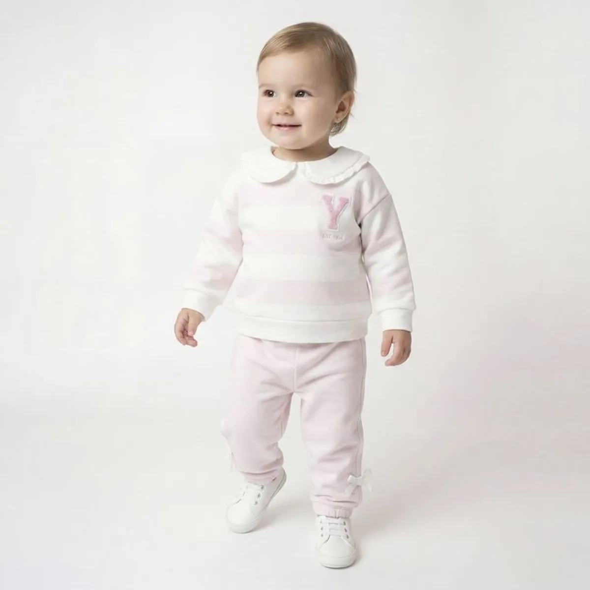 YAMP - Conjunto Saco cuello bandeja + Pantalón para Bebé niña en Algodón Yamp