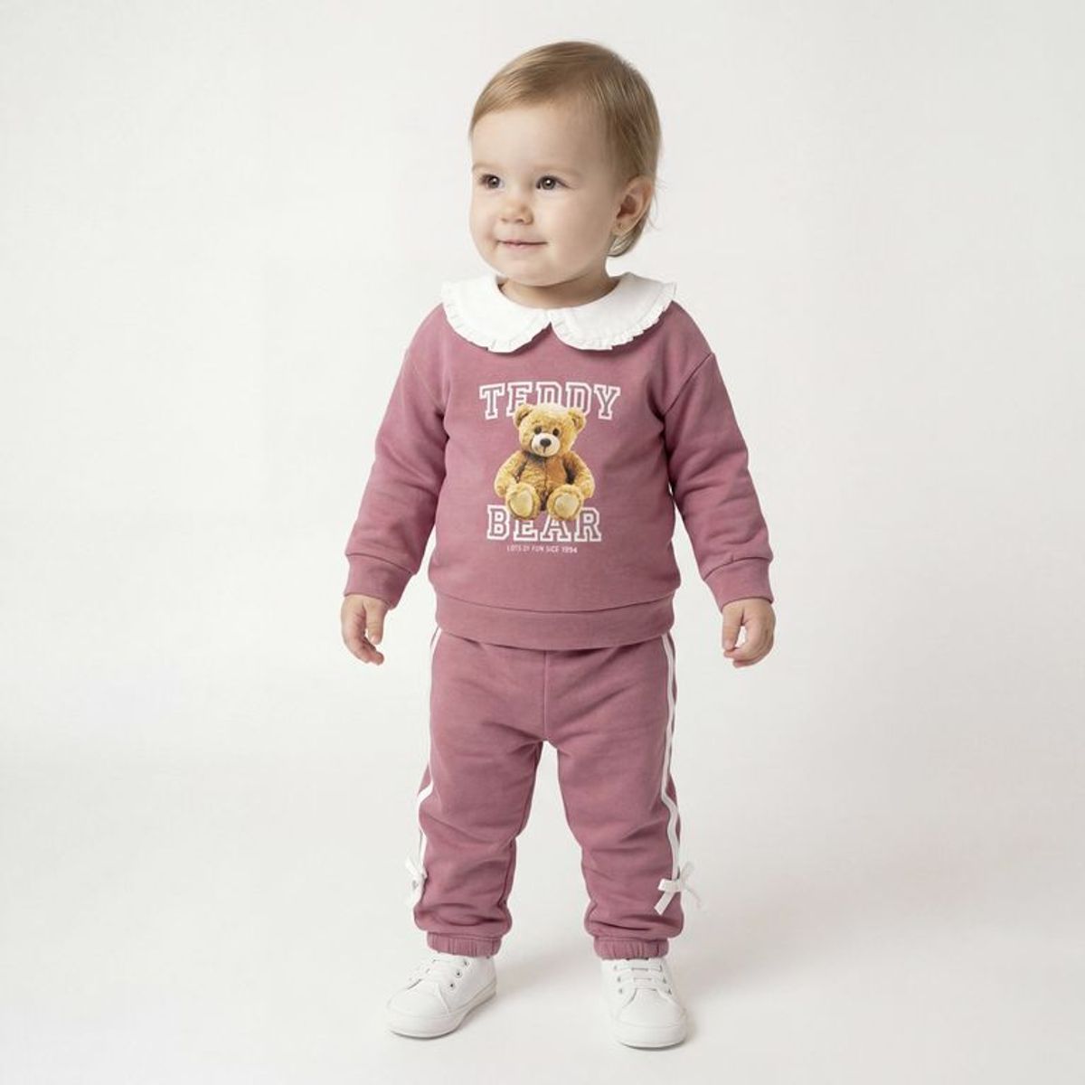 YAMP - Conjunto Saco cuello bandeja + Pantalón para Bebé niña en Algodón Yamp