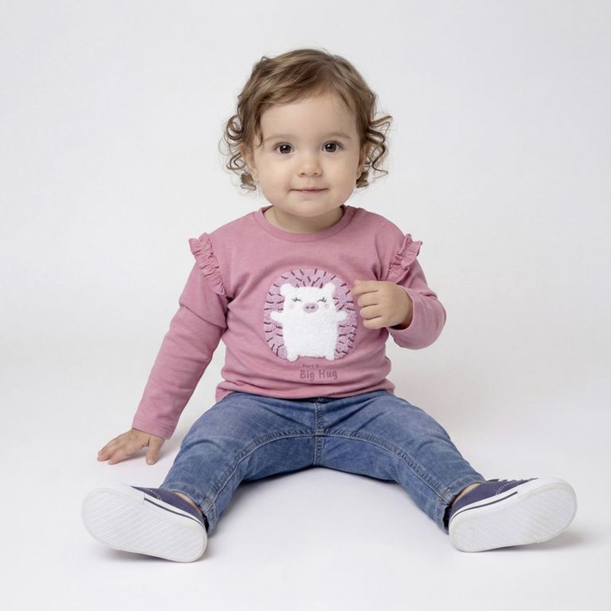 YAMP - Camiseta manga larga para Bebé niña con Estampado de Algodón Yamp