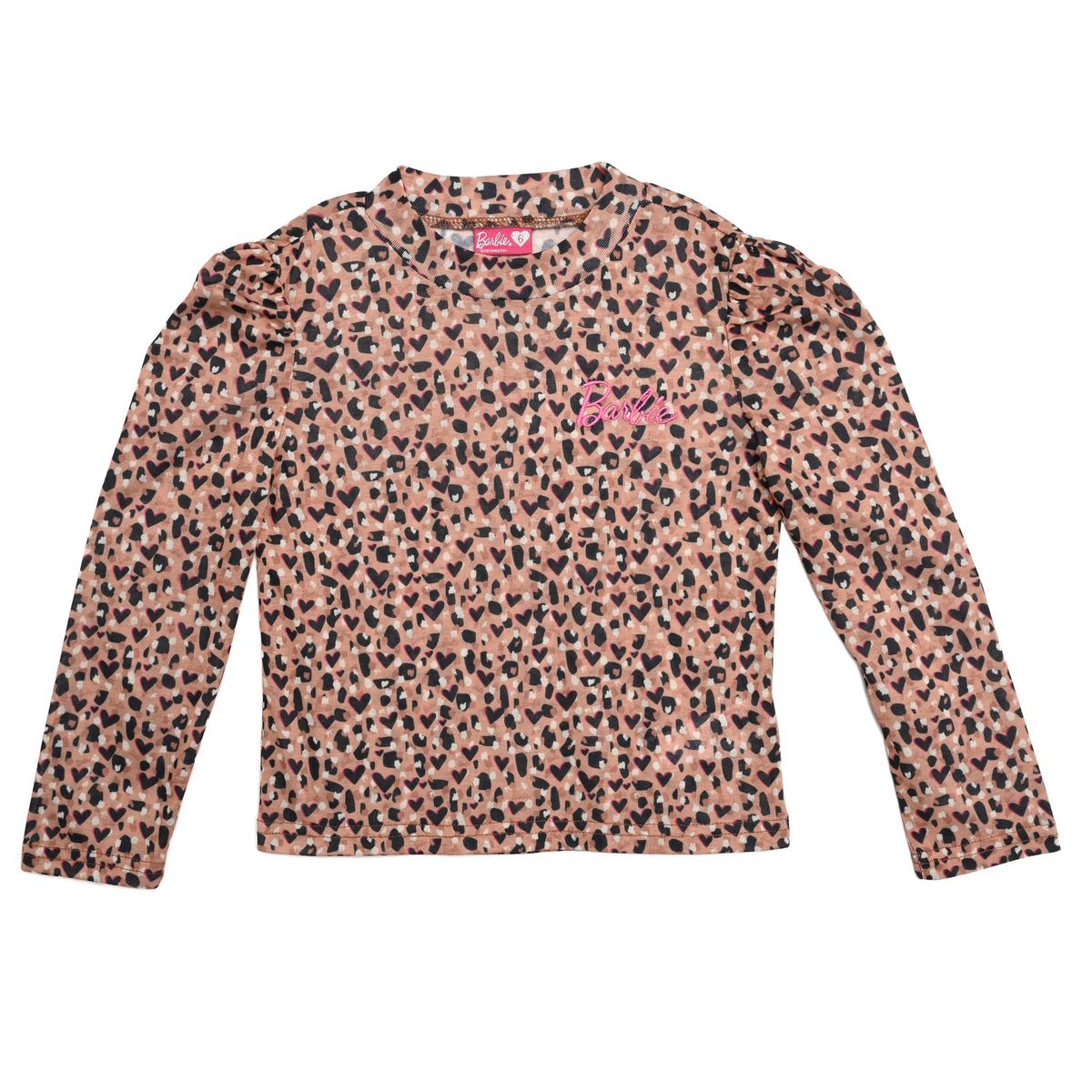 BARBIE - Camiseta para Niña con Flores Manga larga de Algodón Barbie