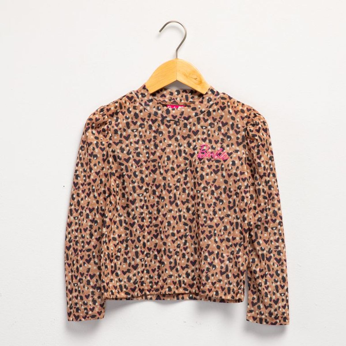 BARBIE - Camiseta para Niña con Flores Manga larga de Algodón Barbie