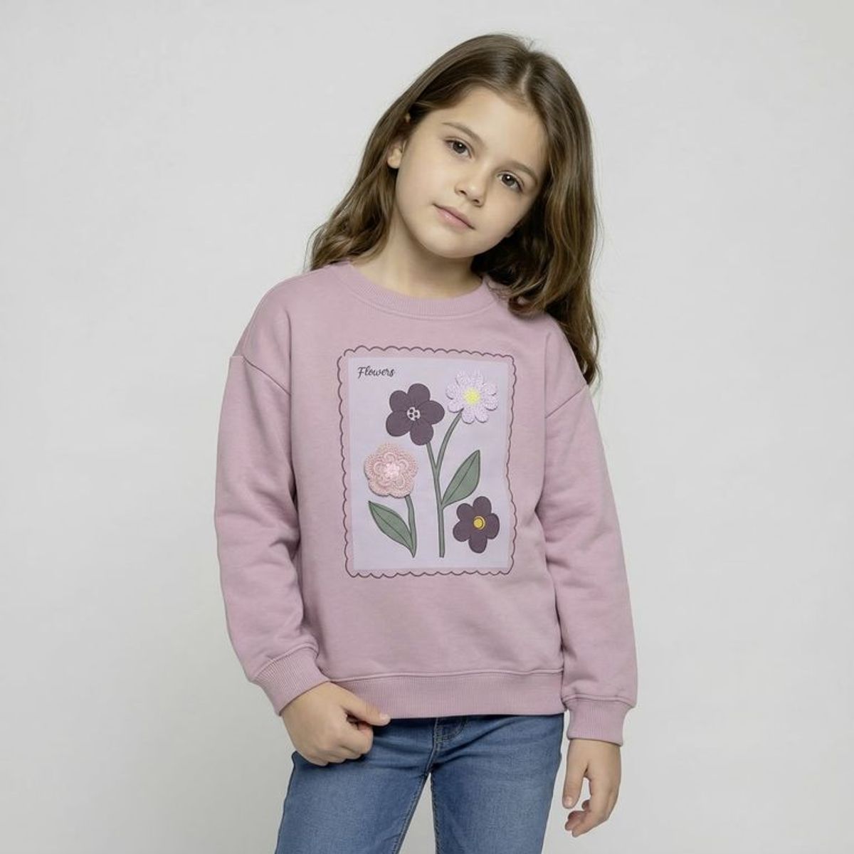 YAMP - Saco para Niña con Flores de Algodón Yamp