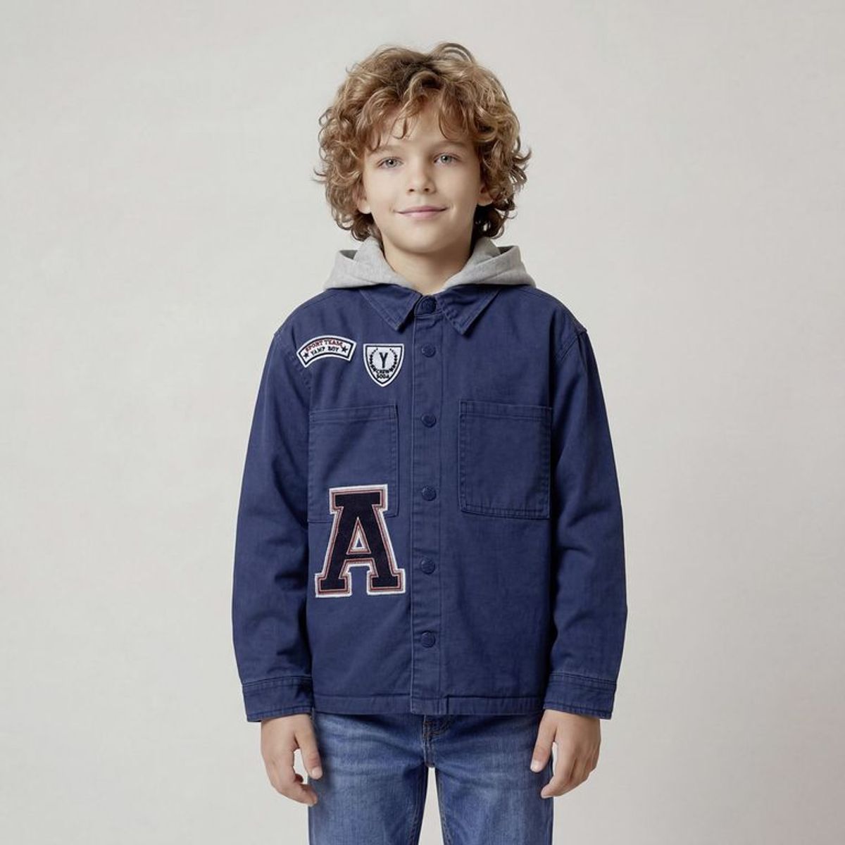 YAMP - Chaqueta Con capucha para Niño con Logo de Algodón Yamp