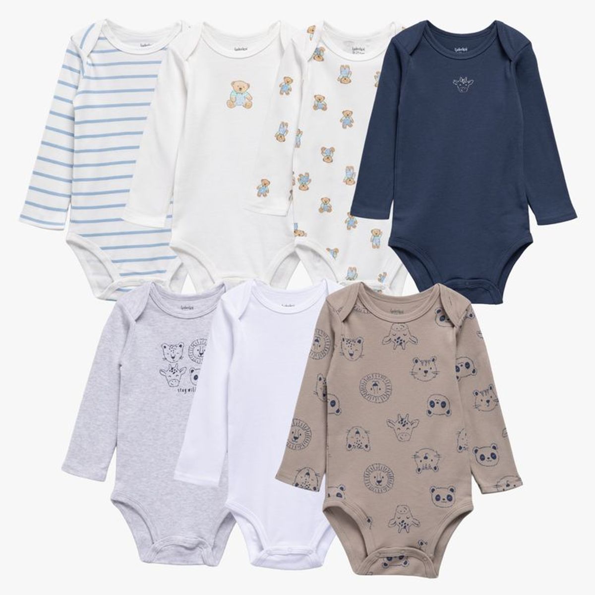 YAMP - Bodie para Bebé niño Pack de 7 de Algodón Yamp