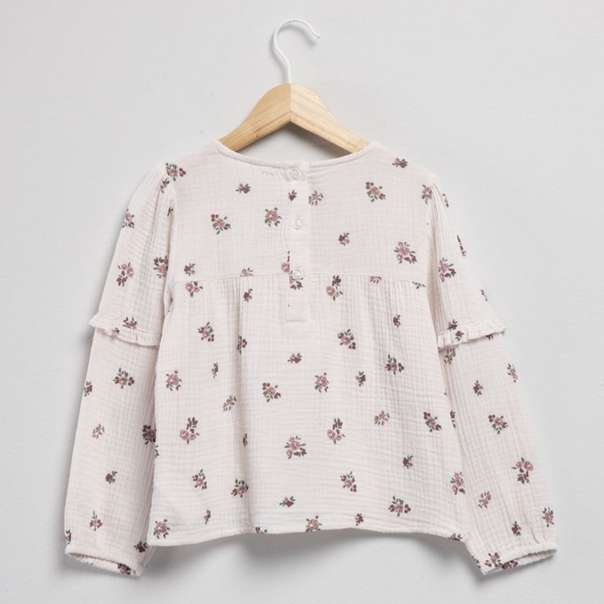 YAMP - Camiseta para Niña con Flores Manga larga de Algodón Yamp