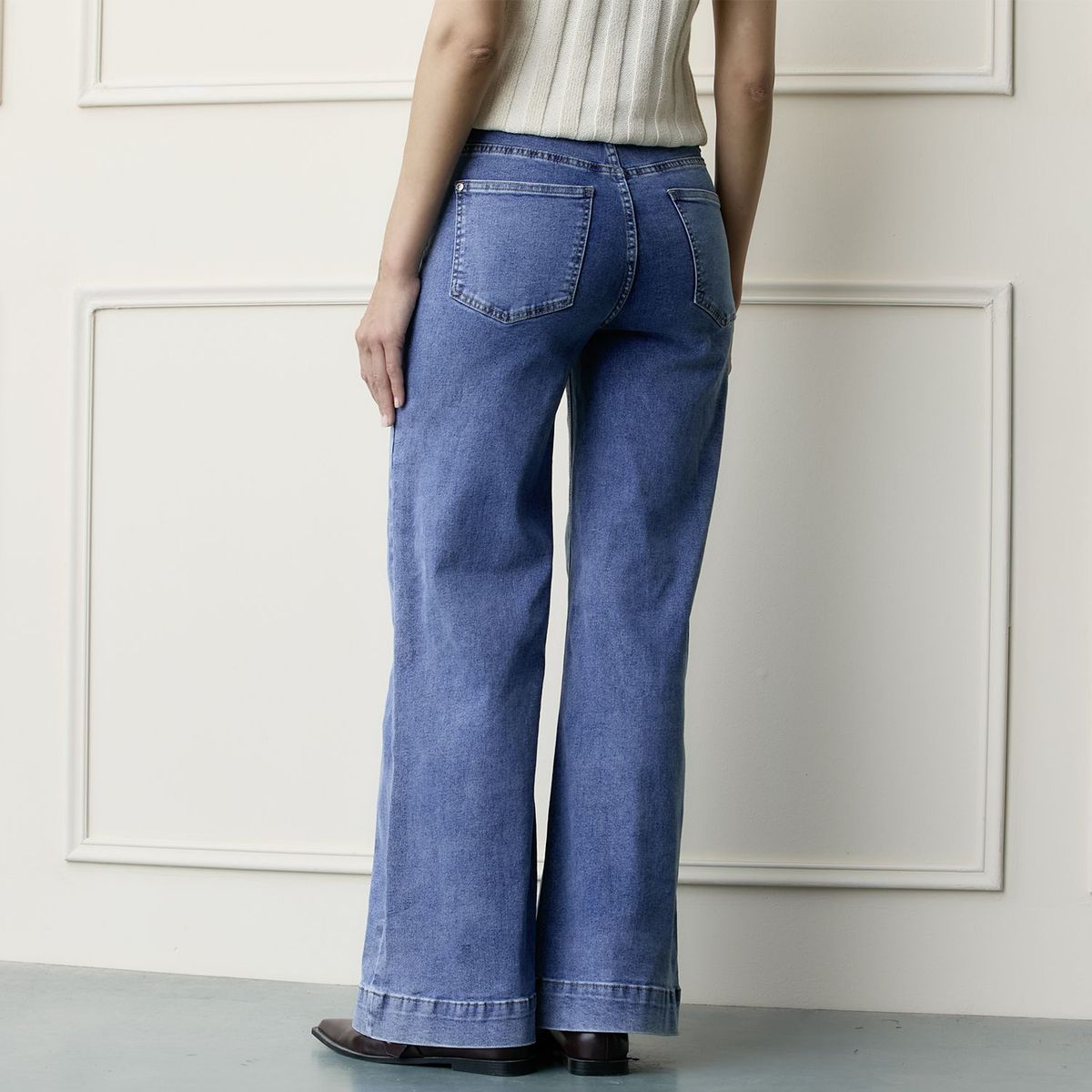BASEMENT - Jean Wide leg Mujer Tiro medio Basement
