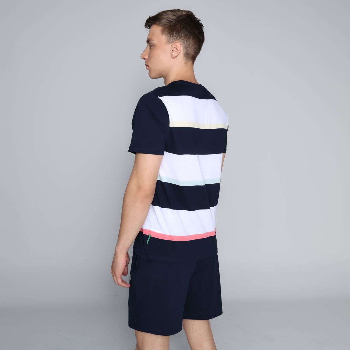 BENETTON - Pijama para Hombre Corto de Rayas de Algodón Benetton