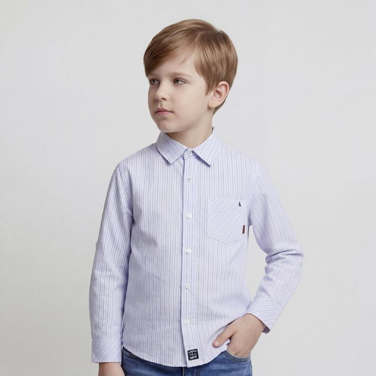 CONIGLIO - Camisa para Niño de Rayas Manga larga de Algodón Coniglio