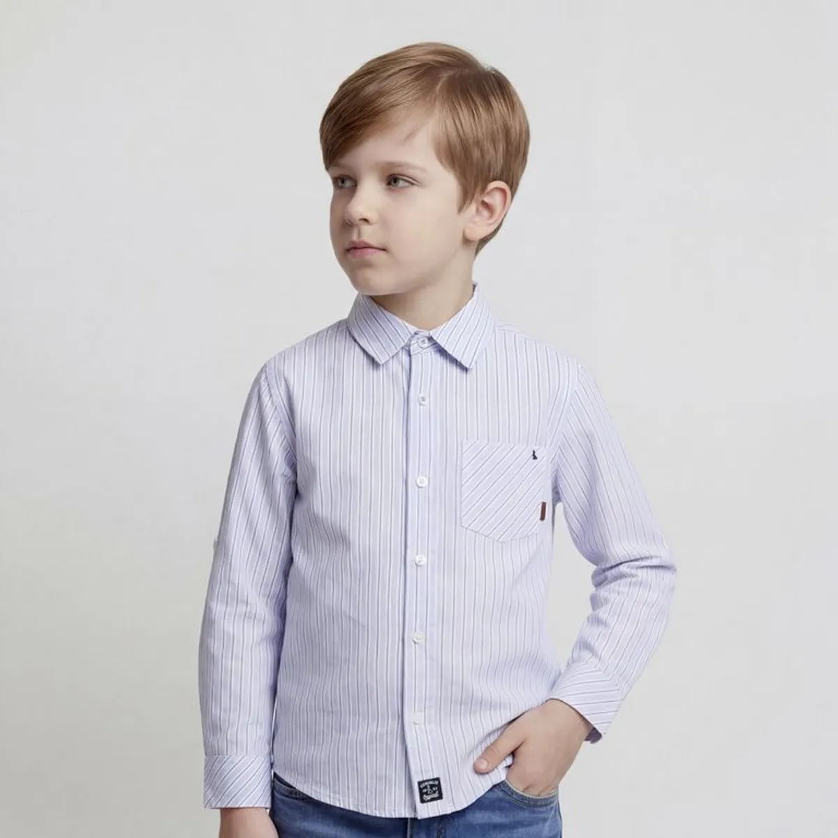 CONIGLIO - Camisa para Niño de Rayas Manga larga de Algodón Coniglio