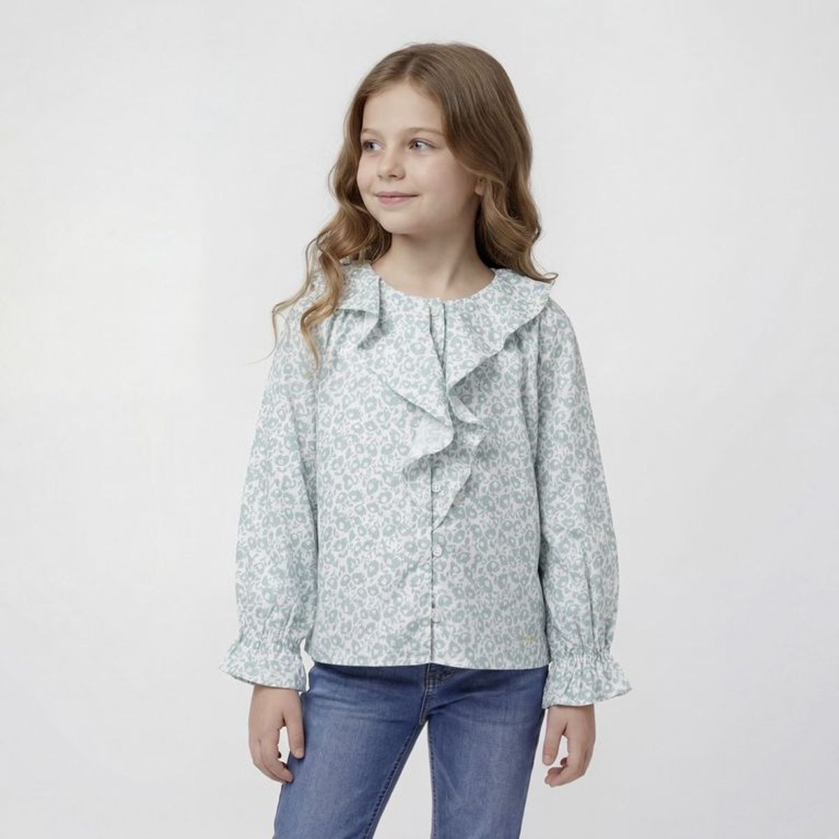 YAMP - Blusa Niña con Boleros Manga larga de Algodón Coniglio