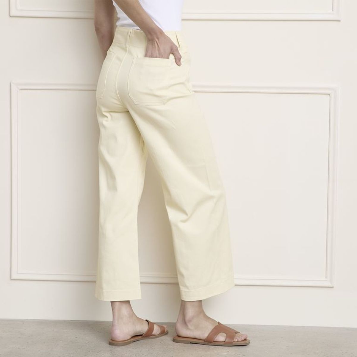 BASEMENT - Pantalón Crop Mujer Tiro medio de Algodón Basement