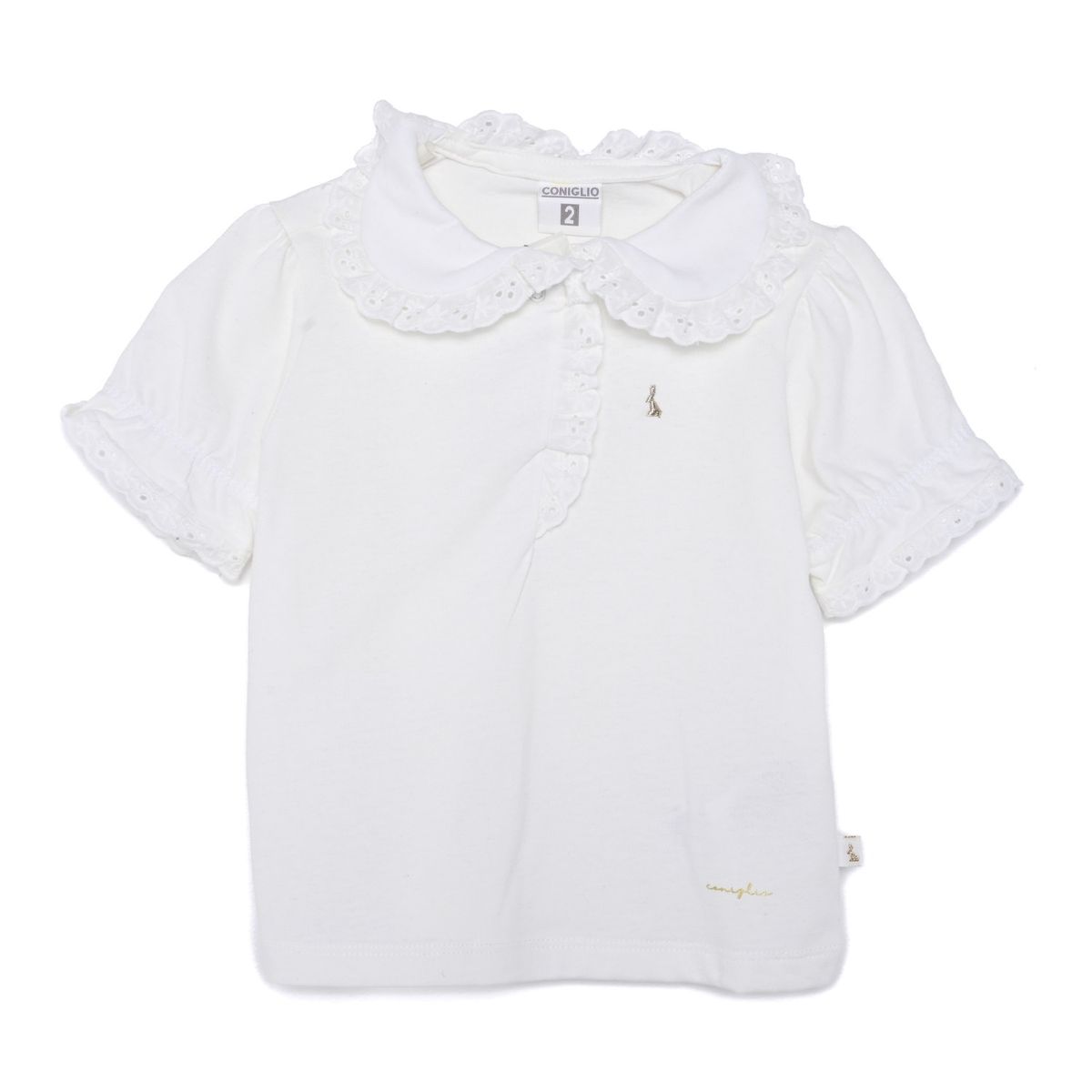 CONIGLIO - Camiseta para Niña de Algodón Coniglio