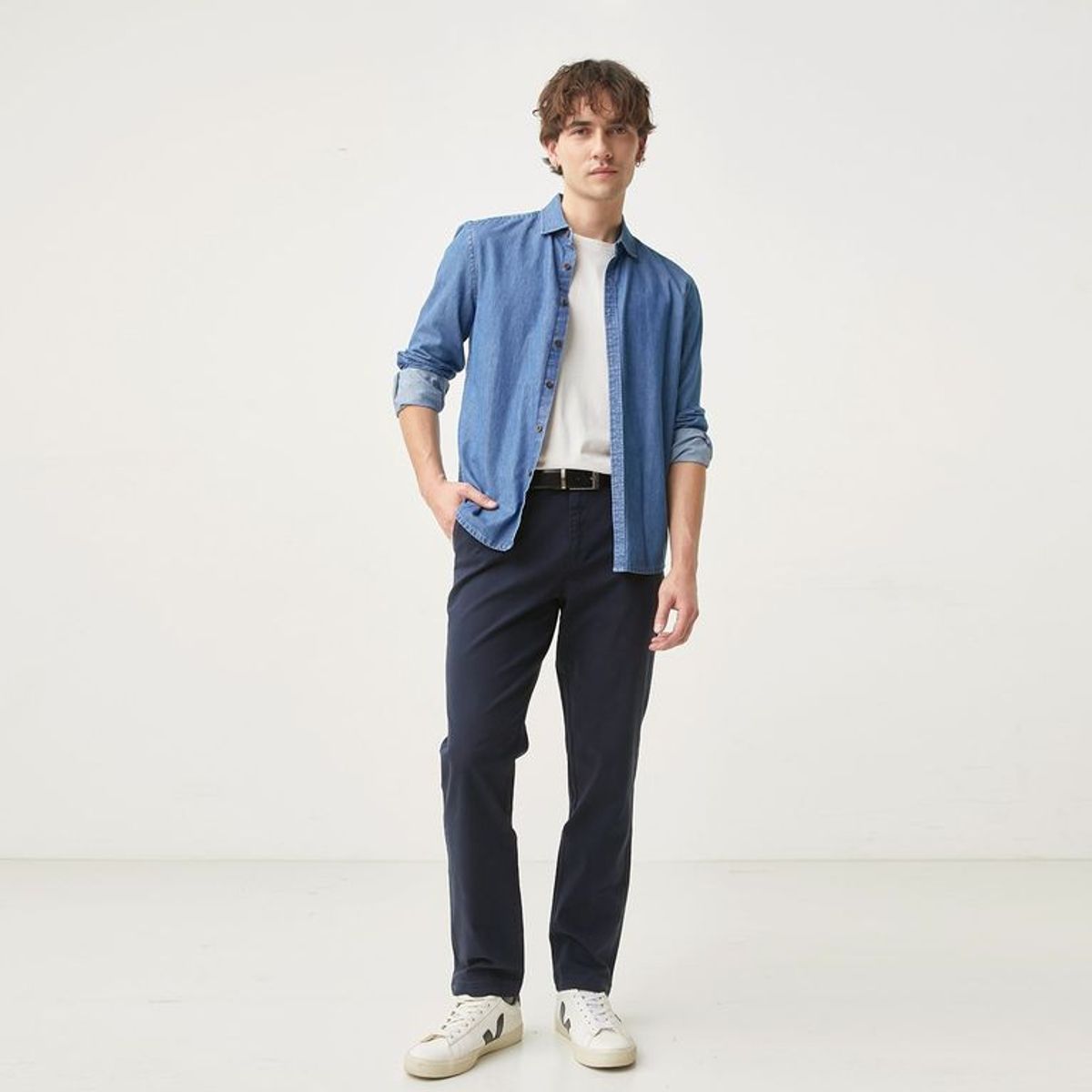 BASEMENT - Pantalón Chino Hombre Slim de Algodón Basement
