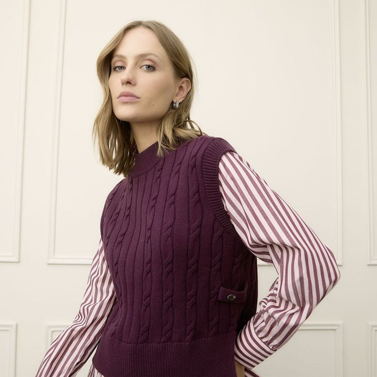 BASEMENT - Chaleco Mujer Tejido de Algodón Basement