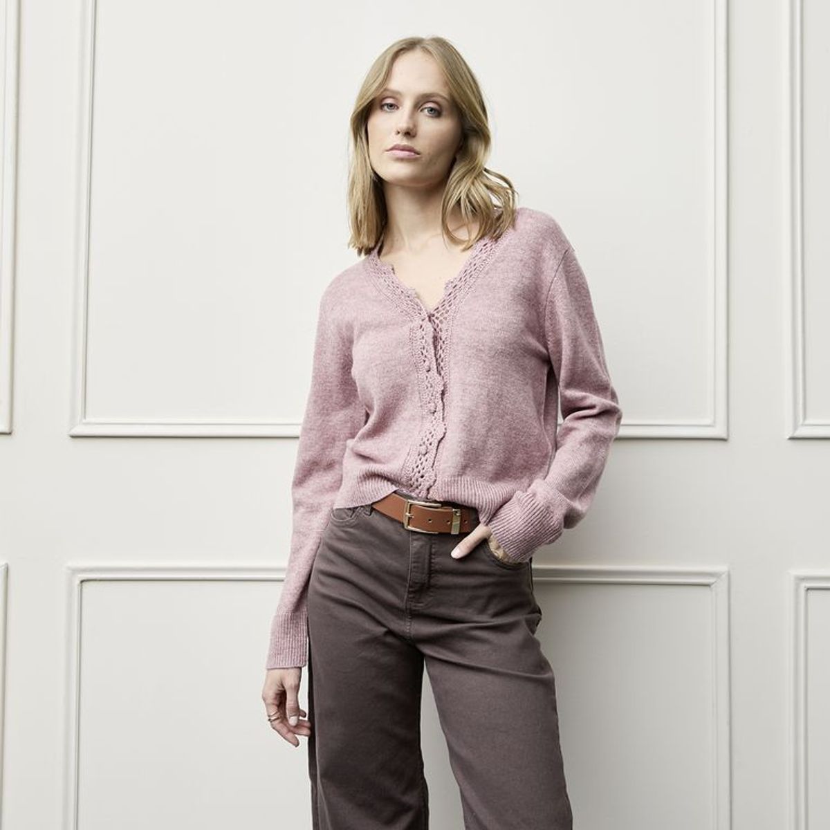 BASEMENT - Cardigan Mujer Tejido Lana Basement